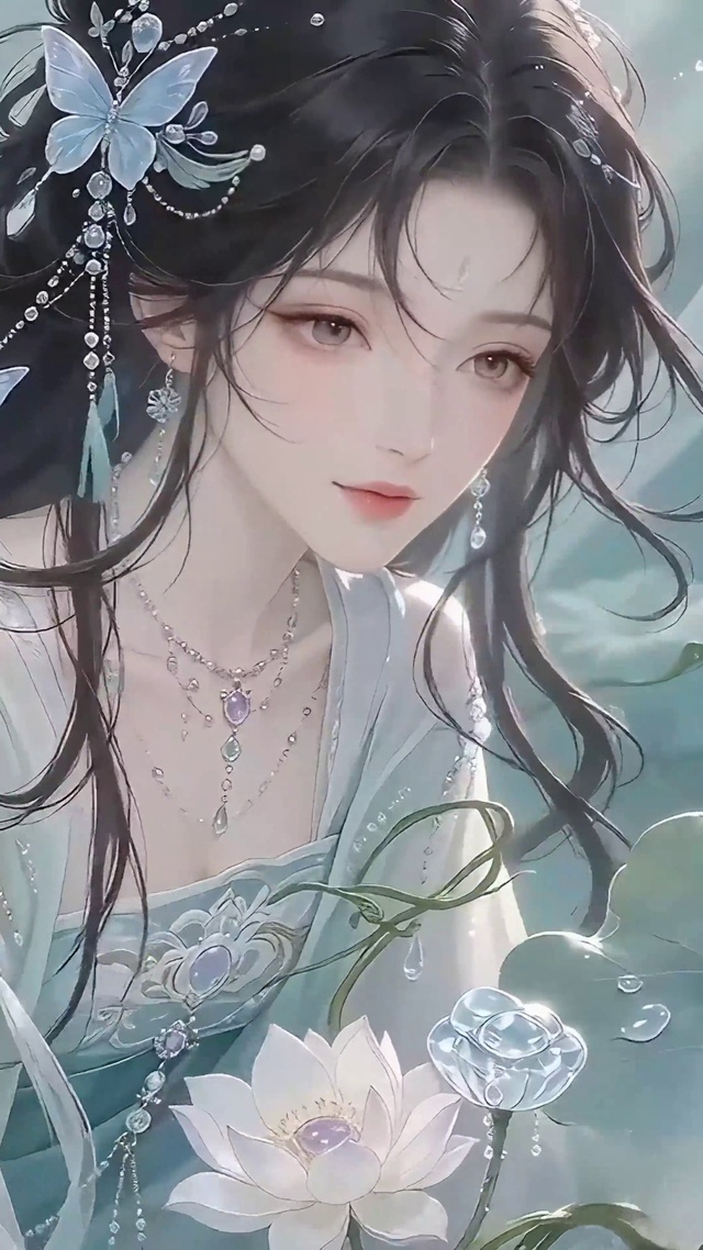 薄荷系荷塘古风少女