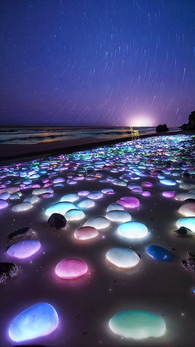 流星下的浪漫海岸