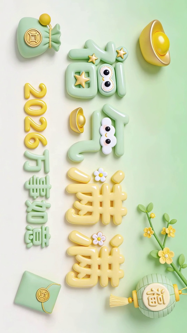 俏皮福字贺新春