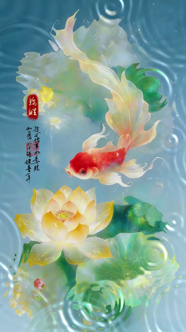 荷塘锦鲤 超高清
