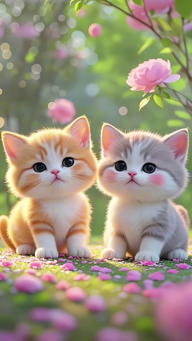 可爱的两只猫咪