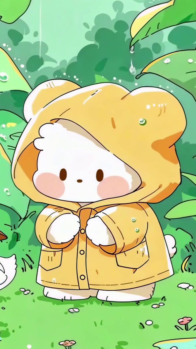 雨衣小熊的丛林漫步