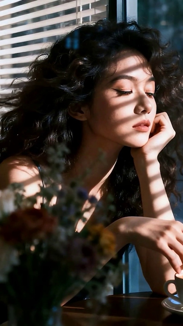 望着外面女孩