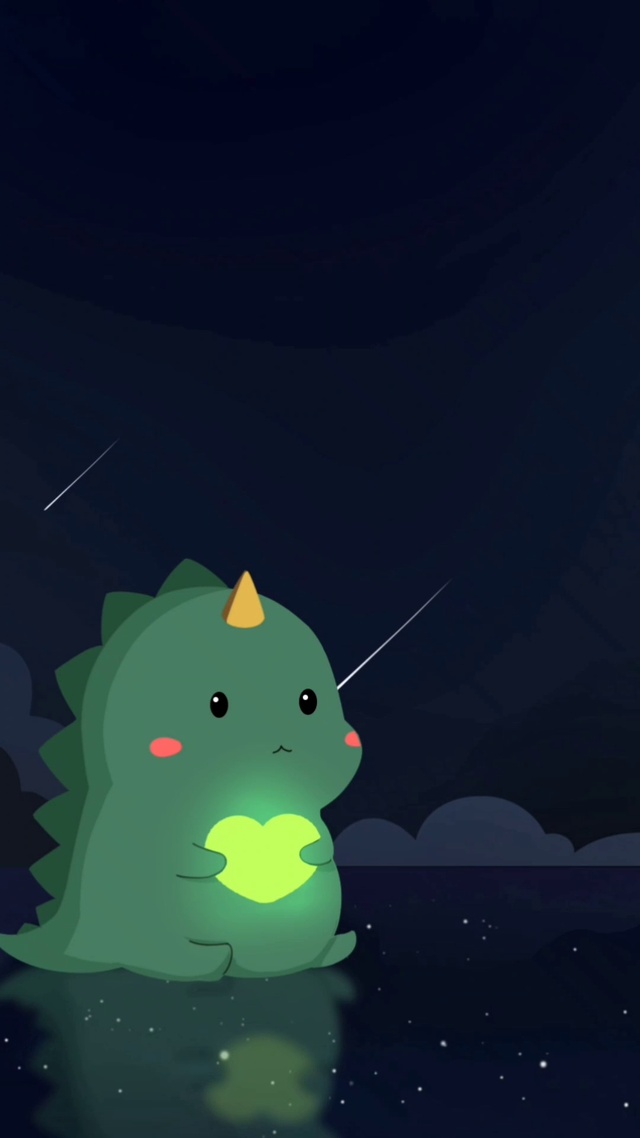 夜空下的小恐龙