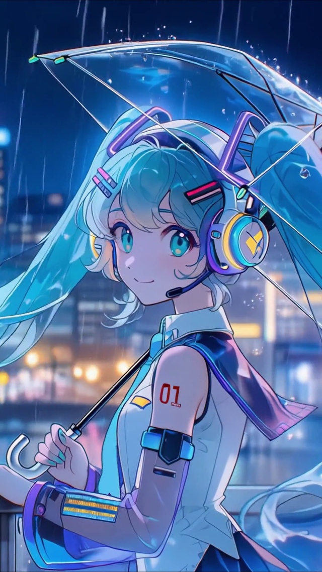 赛博雨夜miku