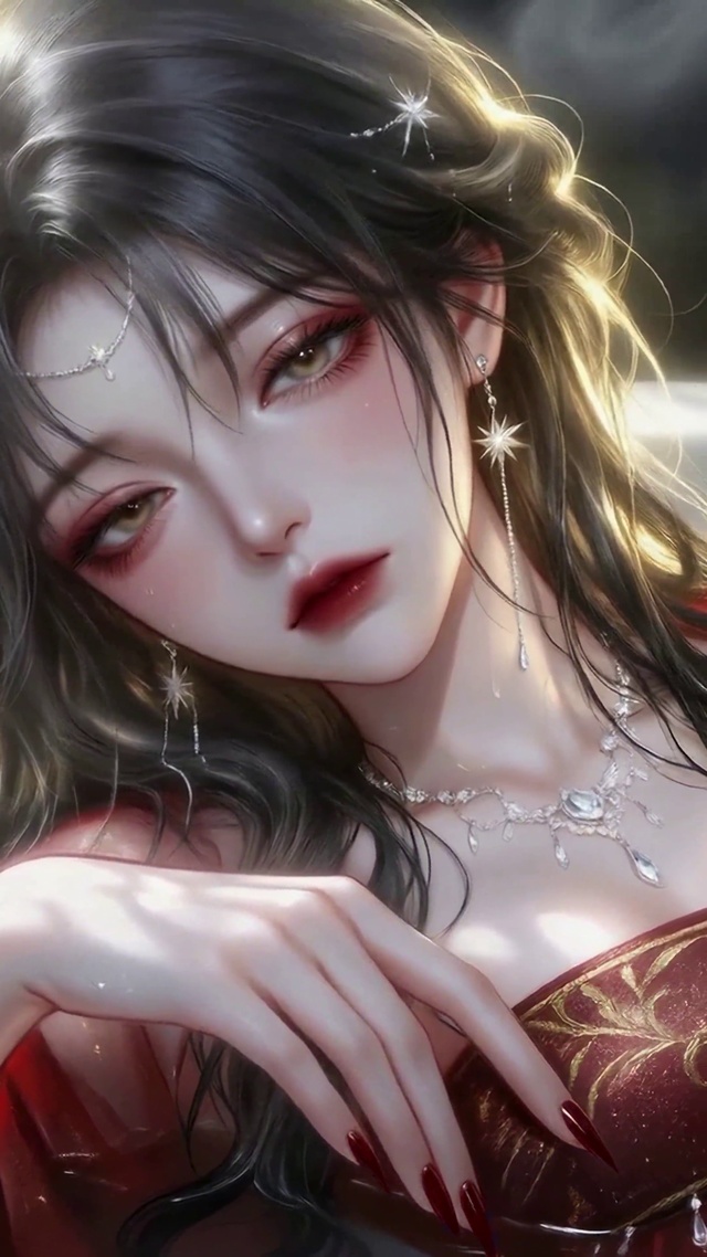 红衣古风美人
