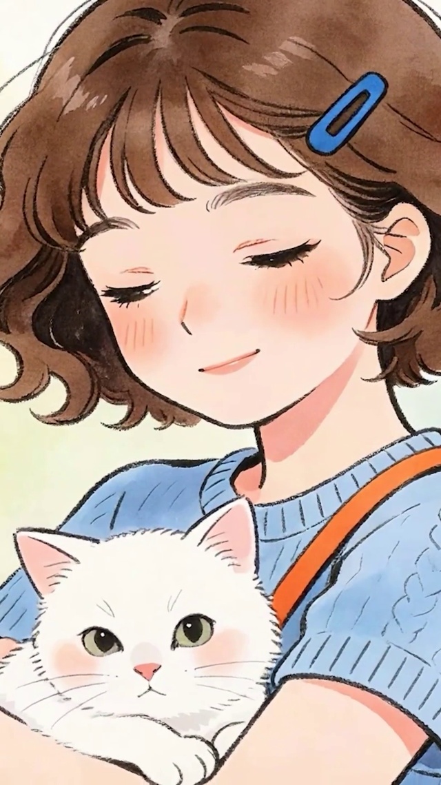女孩与猫咪