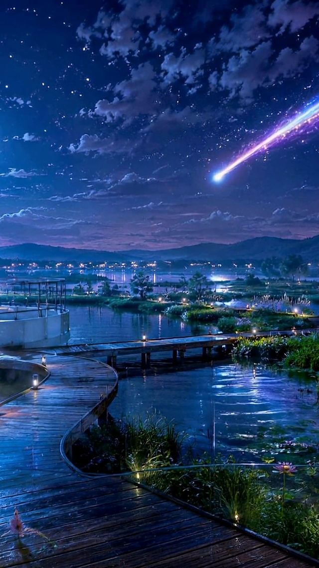 星夜流光湖畔