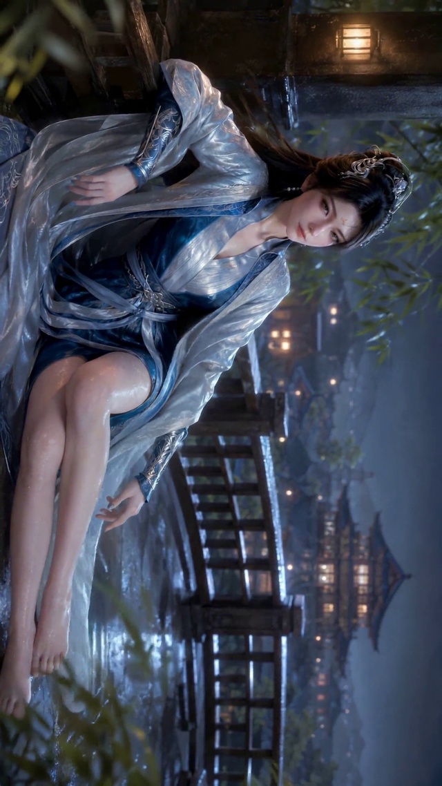 古风雨夜清冷美人