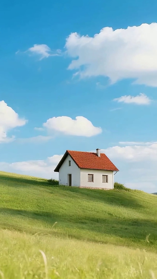 白云树木小屋