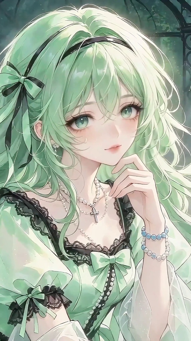 森系仿手绘动漫少女