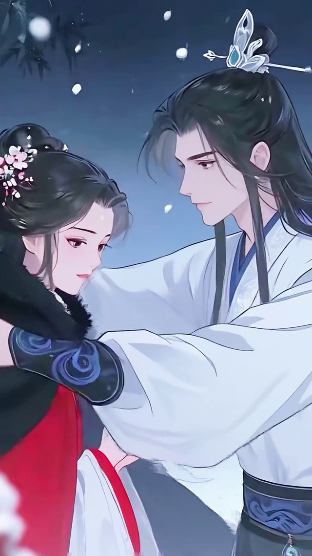 久别梅林相惜相依的古风情侣