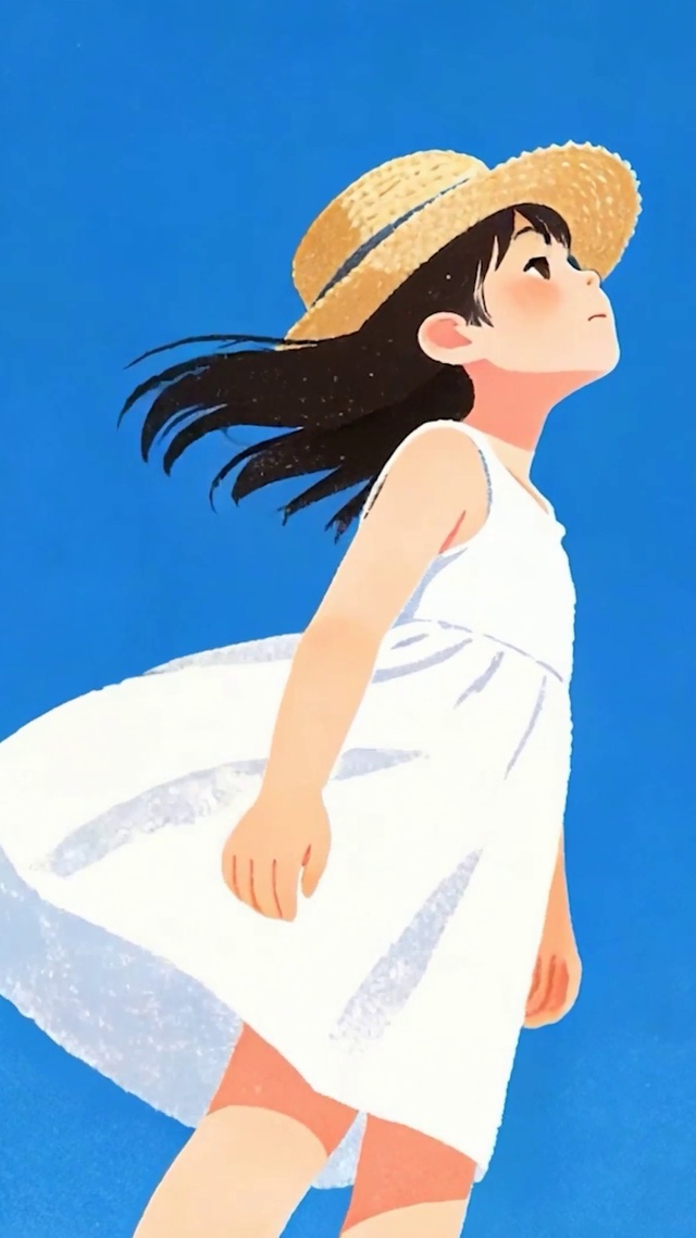 望着天空女孩