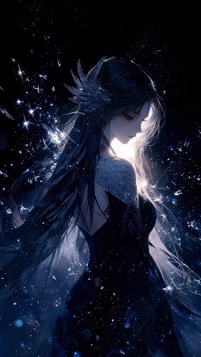 暗夜星辉美女壁纸