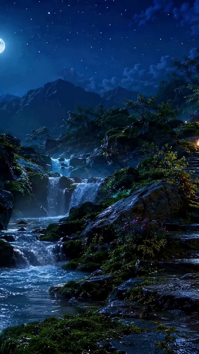 月夜溪谷