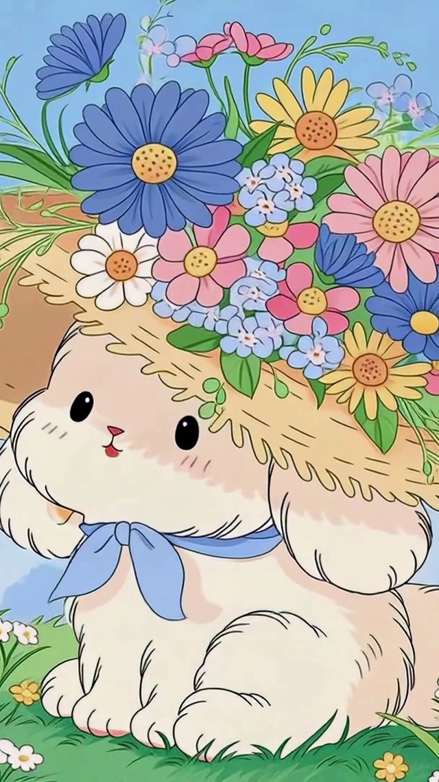 春日花帽软萌小兔子