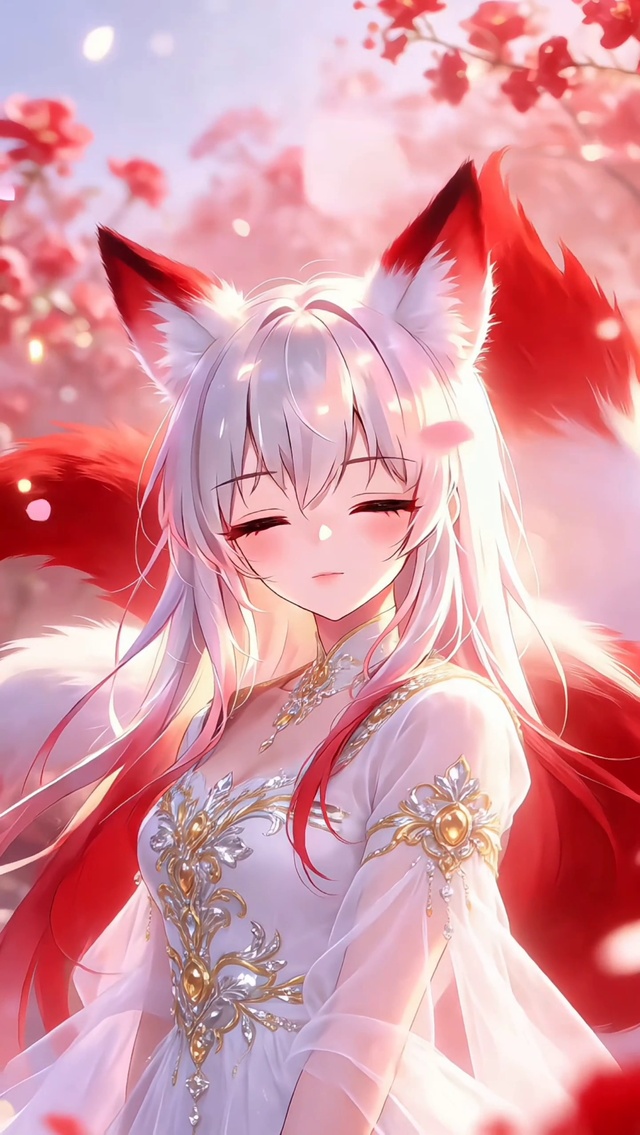 霞色云端的花海狐少女