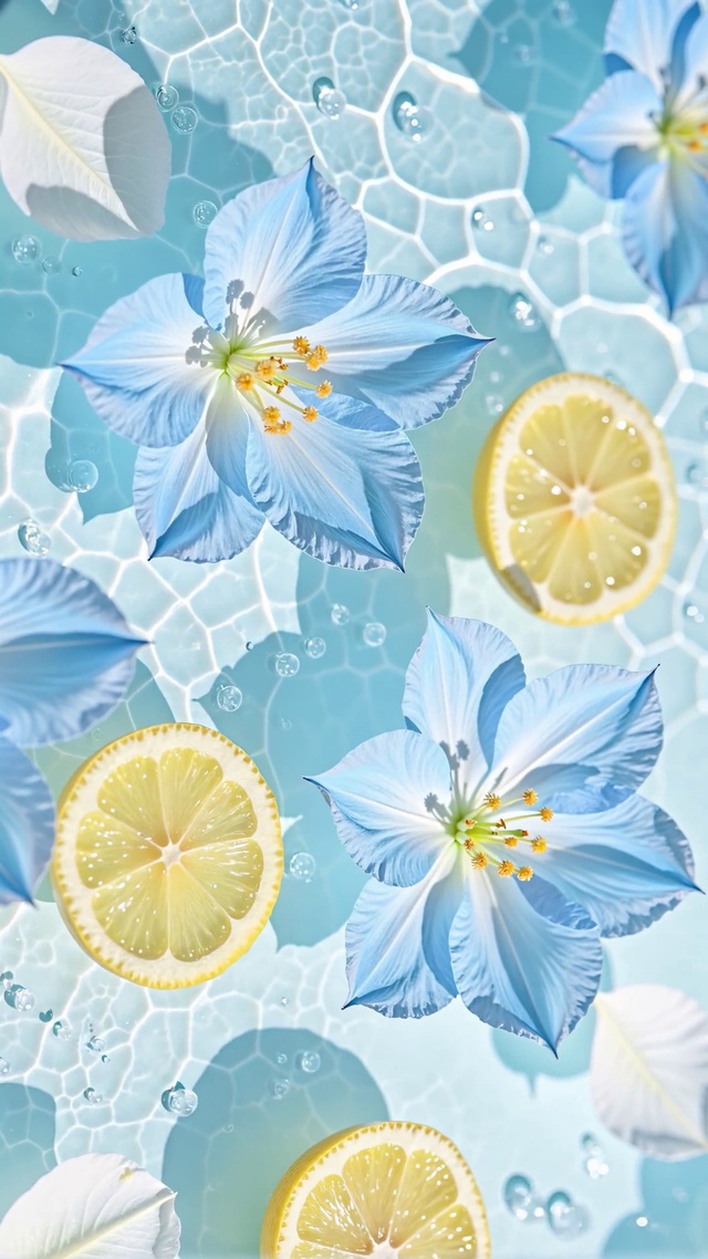 清凉夏日水中花