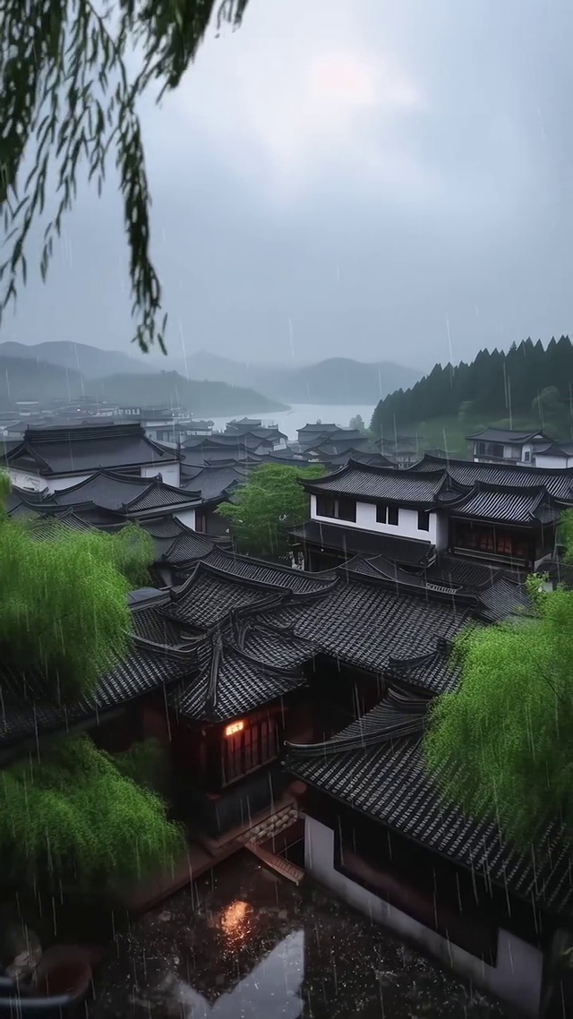 天在下雨，我在想你。