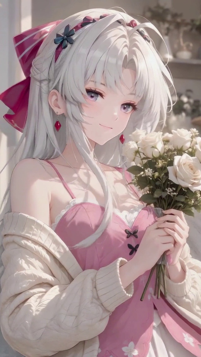 花房里的银发少女珂莱塔