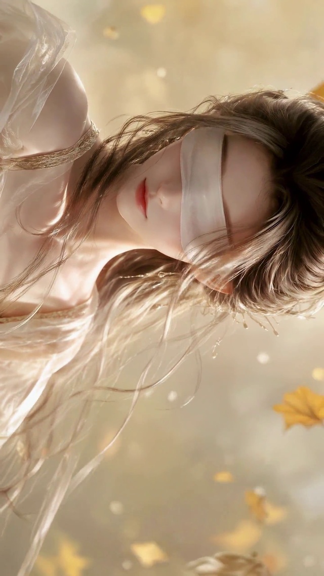 秋日序章蒙眼美女