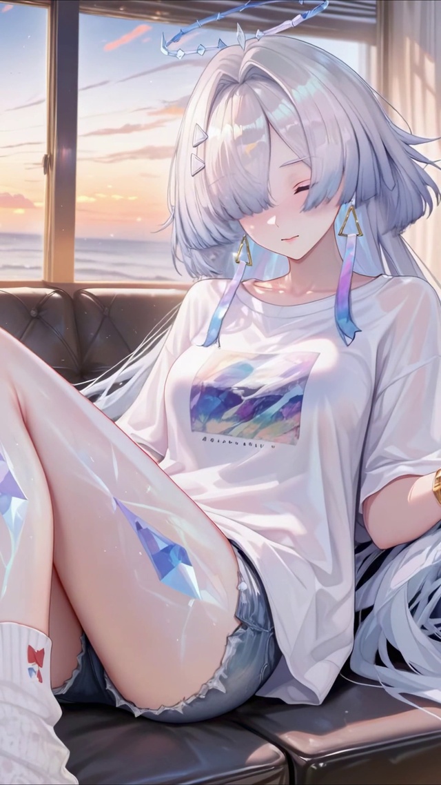 白毛晚霞长腿美女莫宁