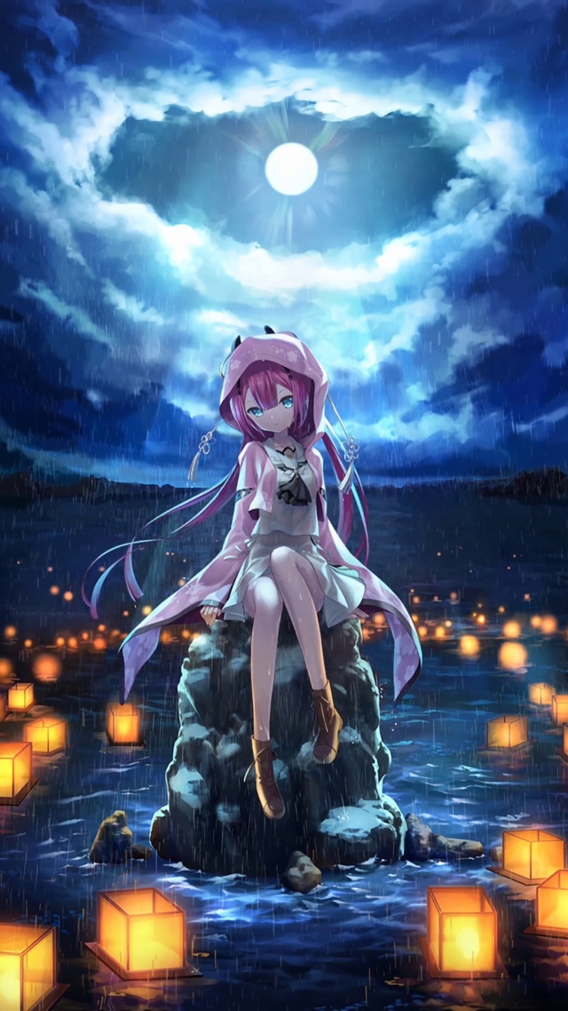 神山识月下的少女