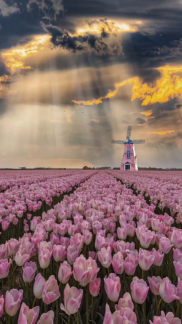 唯美郁金香花海