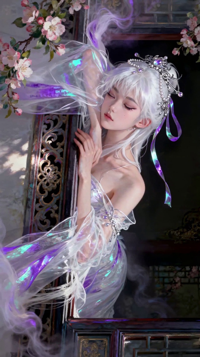 古风白发仙气美女