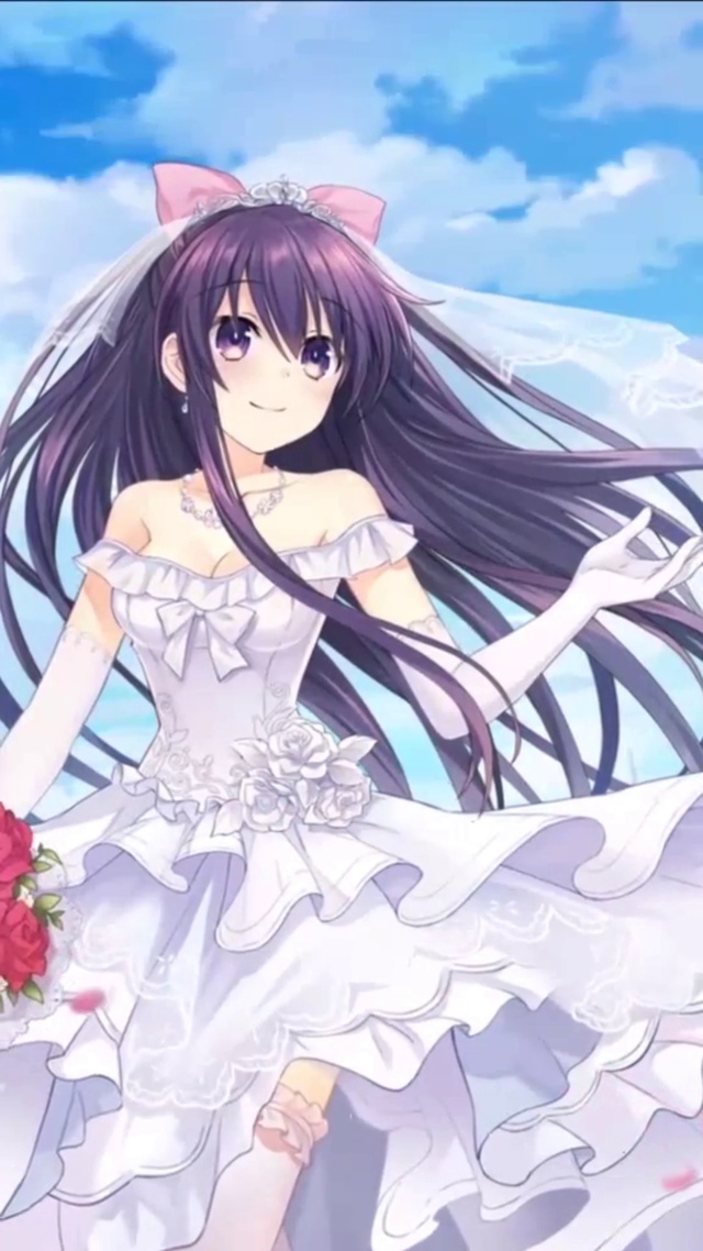 约会大作战夜刀神十香婚纱礼服