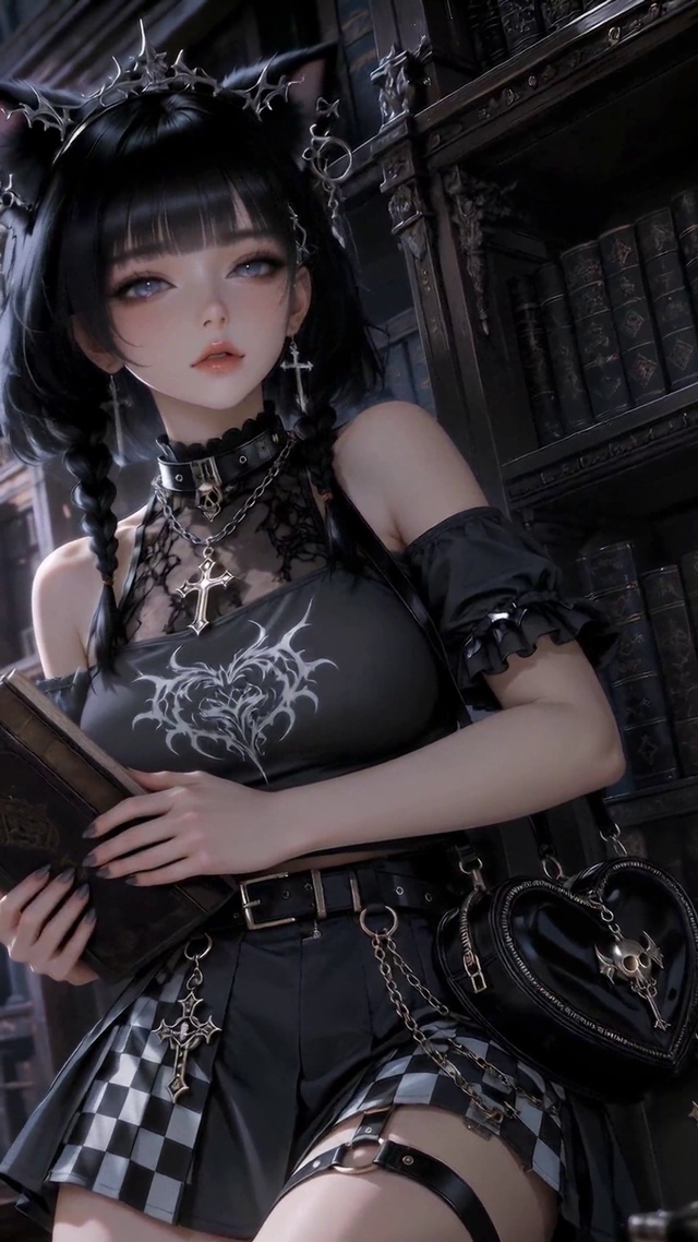 暗黑哥特风猫耳美少女