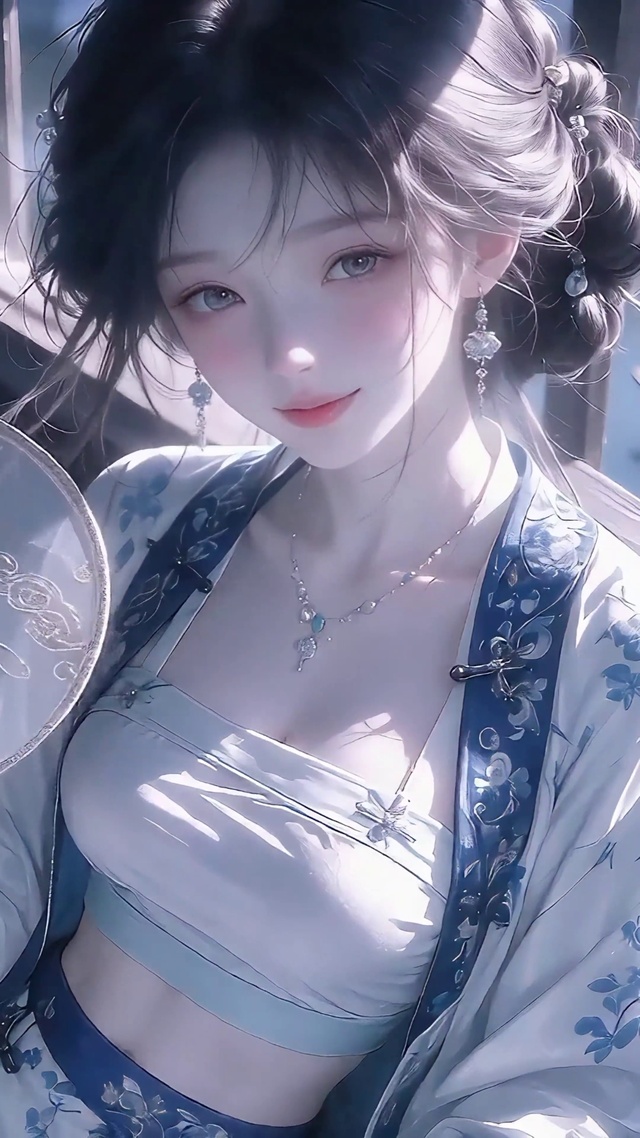 江南水乡阁楼少女