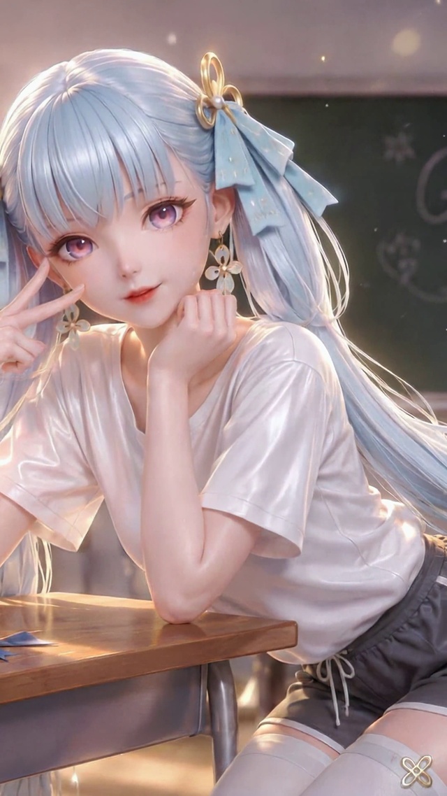 毕业季双马尾美少女今汐