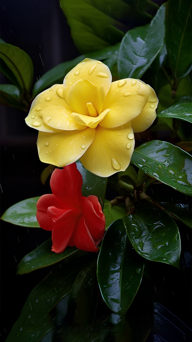 雨后花朵