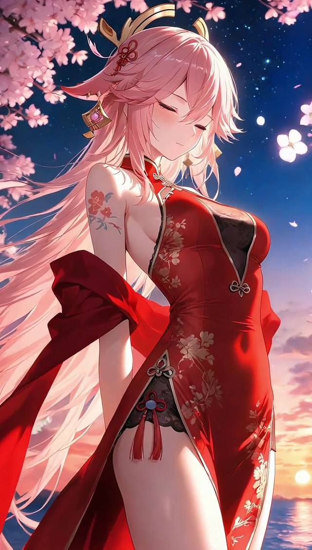 八重神子丨红色旗袍丨