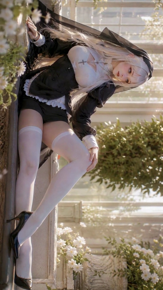 阳光花房银发二次元美少女