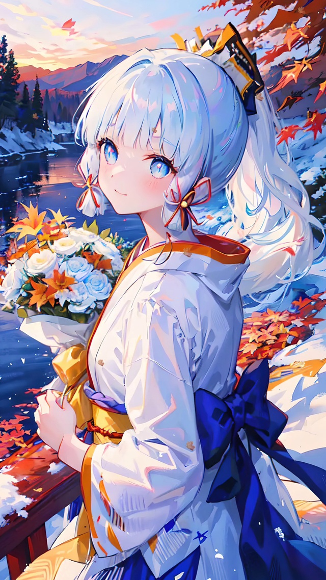 4K 手捧鲜花的真子