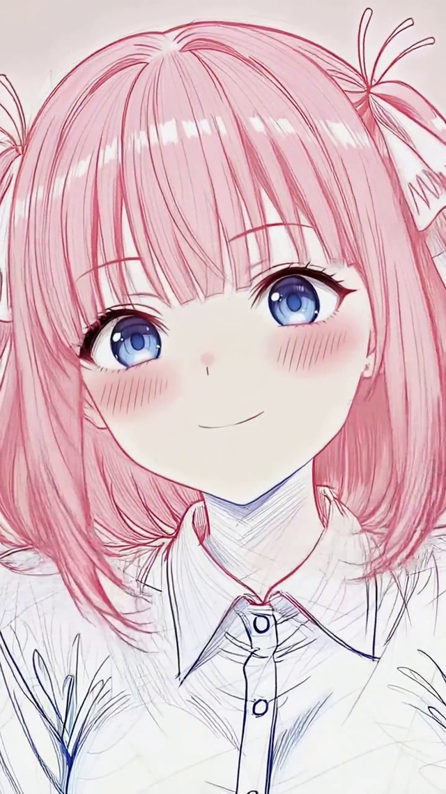 粉发可爱二次元美少女