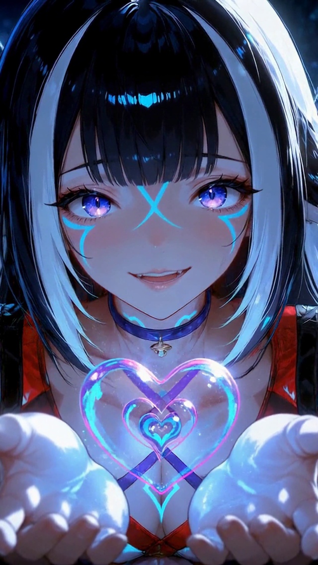 赛博朋克兽耳美少女比心