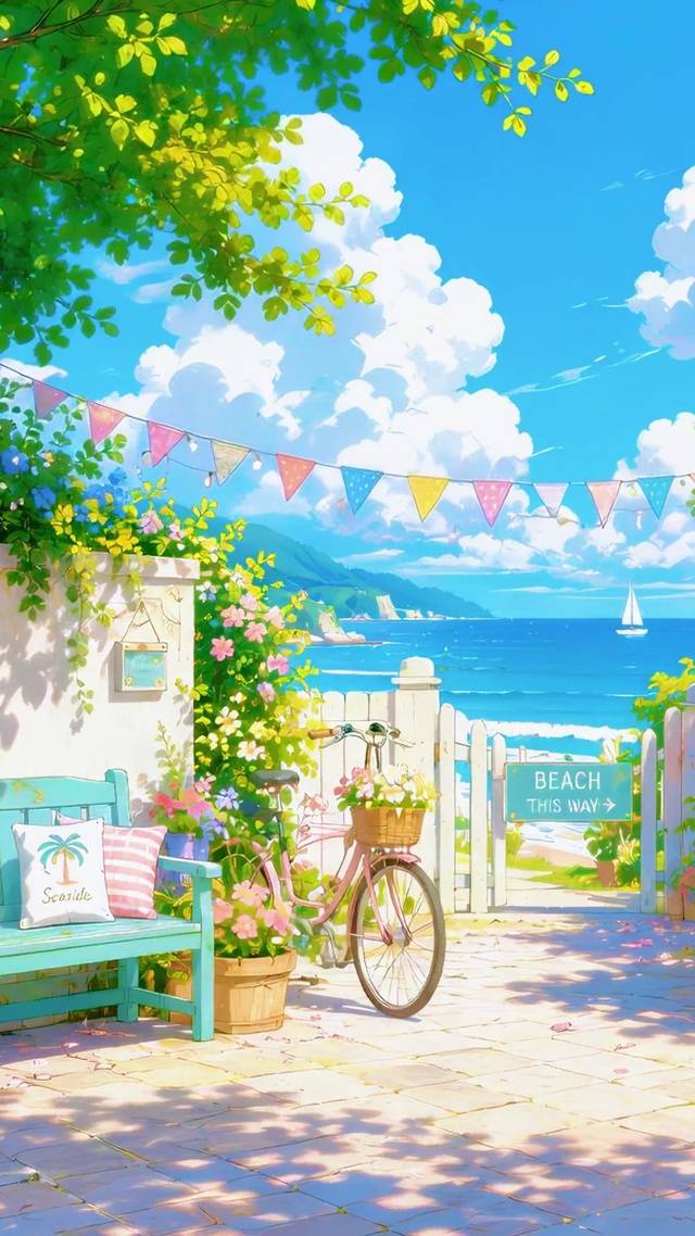 海边治愈杂货店清新风景