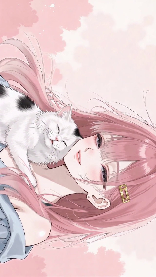 少女和猫