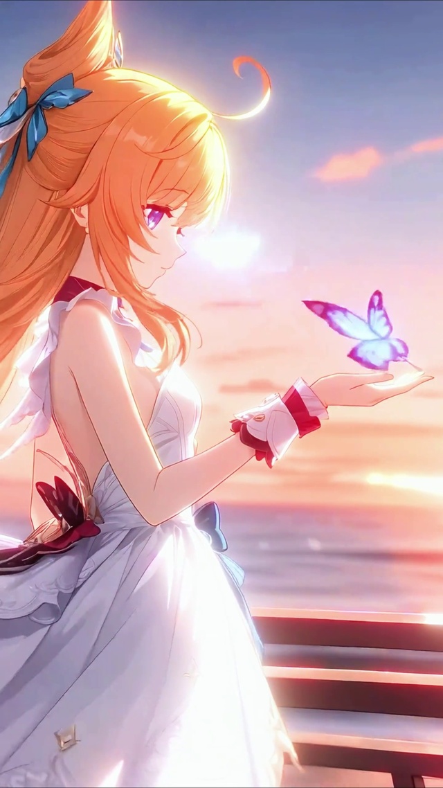 爱可菲丨蝶落晚风丨