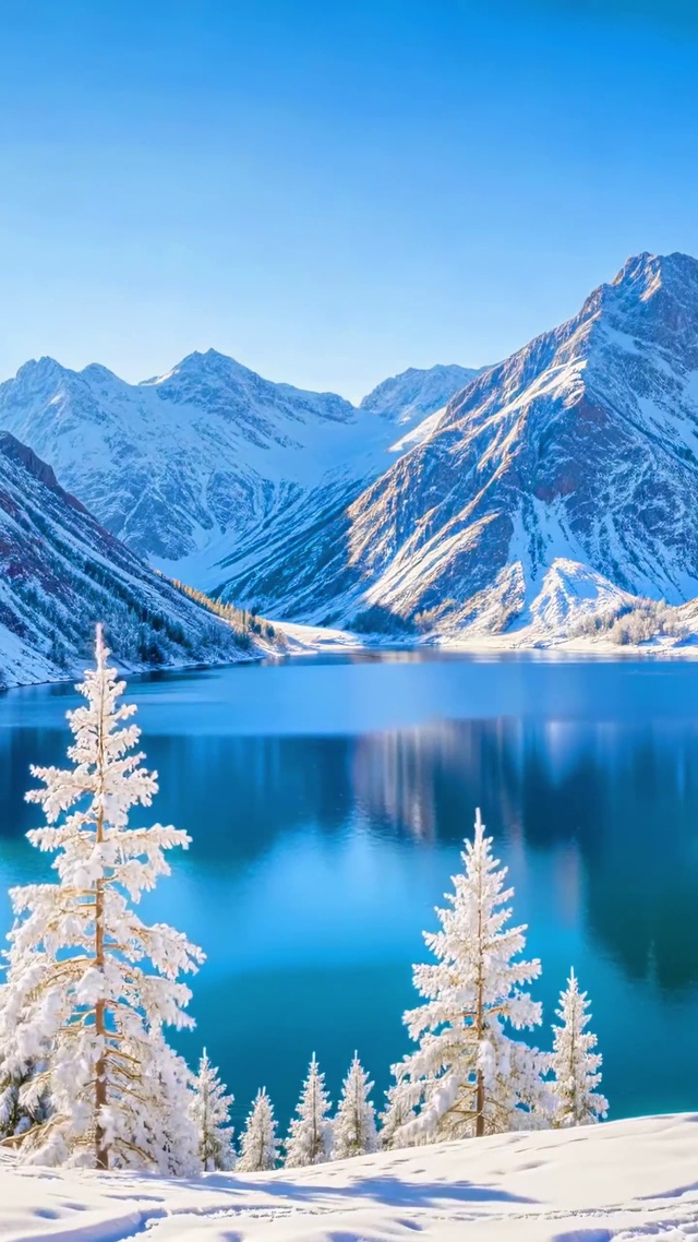 护眼晴天雪山冰湖