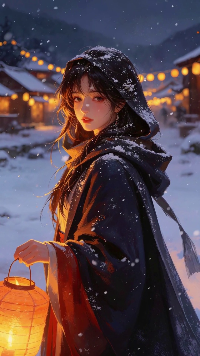 雪中美女