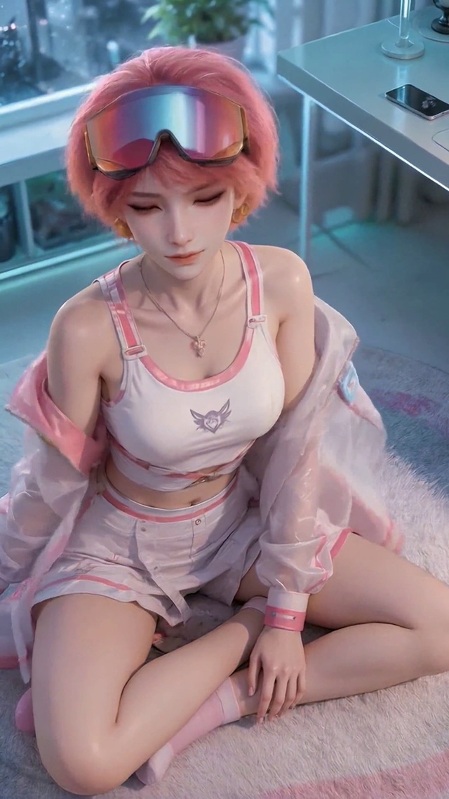 粉发电竞少女疾风