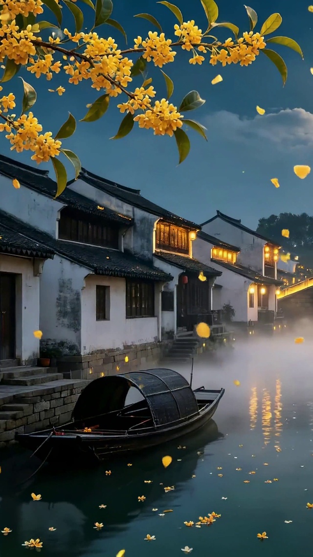 千里共婵娟江南月夜水乡