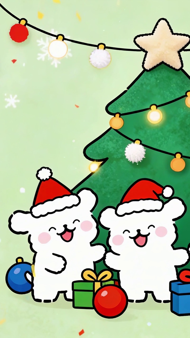 圣诞快乐可爱小狗