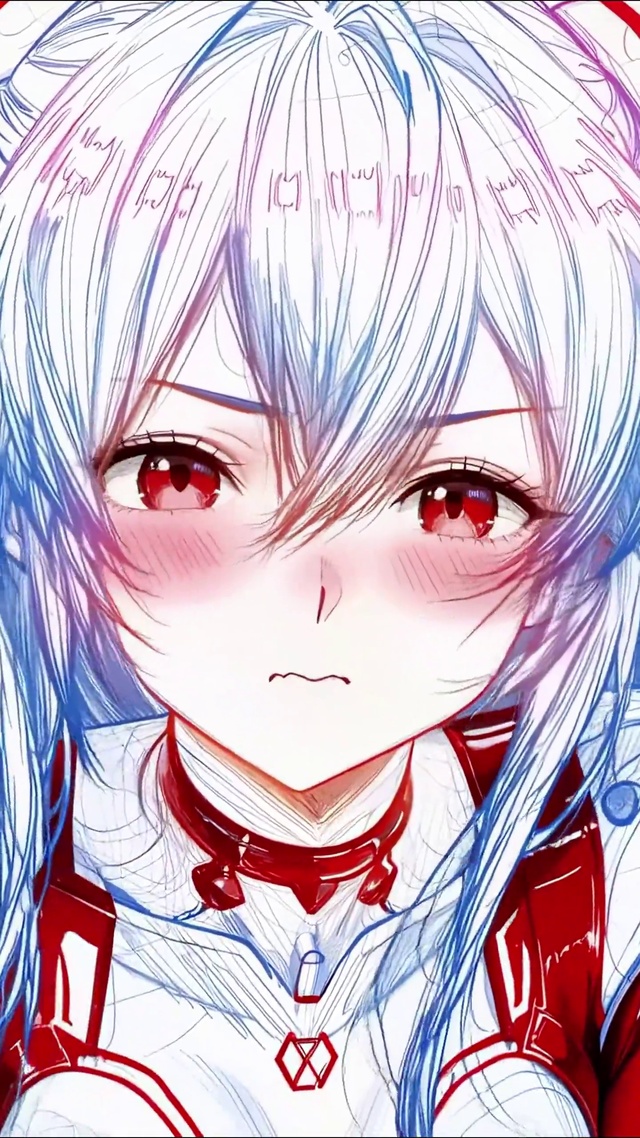 线画少女-绫波丽