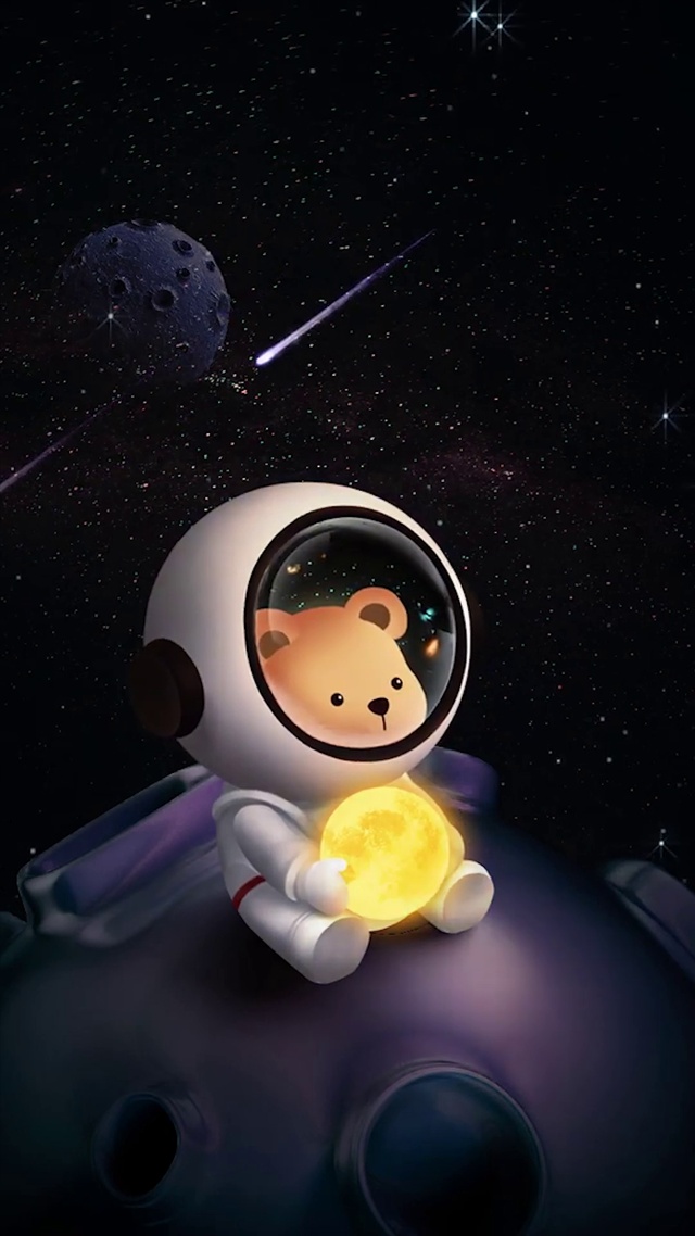 可爱的 3D 太空熊_1