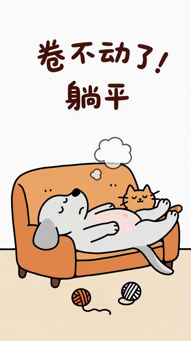 治愈文字躺平壁纸